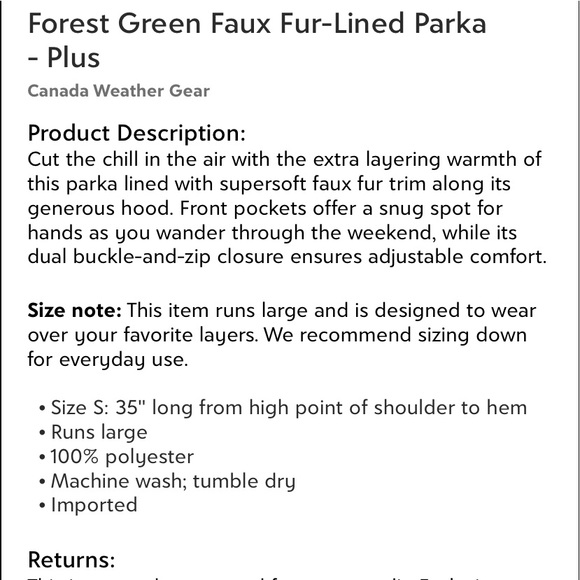 Forest Green Faux Fur Parka - Picture 12 of 16